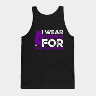 Lupus Awareness I Wear Purple for Lupus Sunflower Tank Top